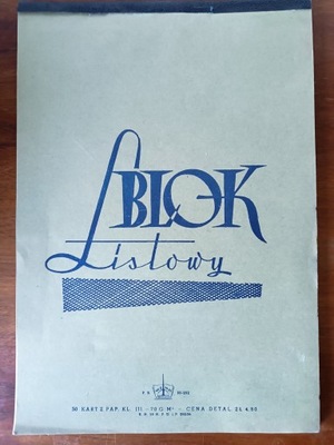 blok listowy w kratkę 50 kartek PRL format A4 WZWP Wrocław