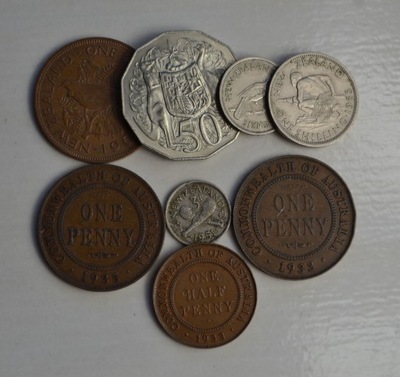Australia Nowa Zelandia - miks - zestaw 8 monet - także starsze