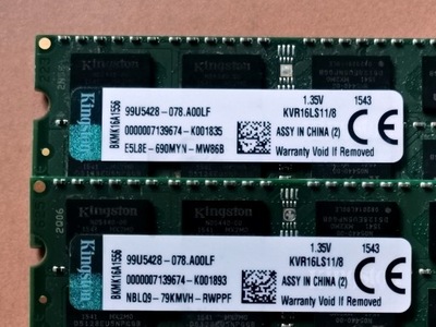 DDR3 16GB KingSton 12800