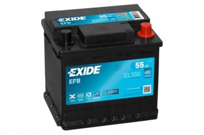 Exide el550 efb 55ah 540a старт-стоп opel astra k фото №1