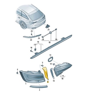 Захист заднього світло zew. ліва audi a6 c8 фото №1