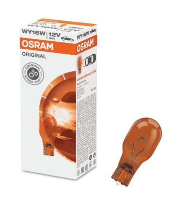 ЛАМПОЧКА WY16W T10 12V 16W ОРАНЖЕВАЯ OSRAM 1 ШТУКА