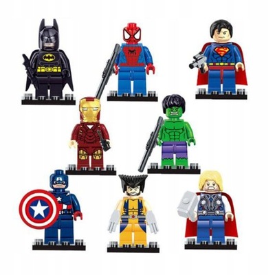 8 szt. figurek superbohaterów z klocków Avengers