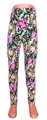 LEGGINSY getry LEGINSY motyl MOTYLE kolorowe - 128