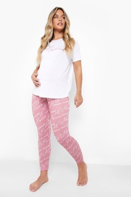 Boohoo różowe ciążowe spodnie od piżamy 42