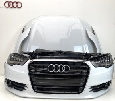 Audi a6 4g c7 бампер капот pas лампы full led перед комплект белый фото №1