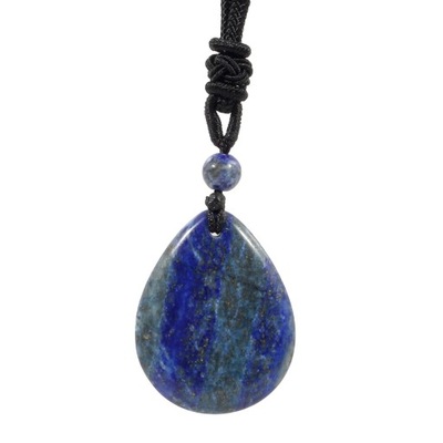 Wisiorek z kroplą wody Kamień Naszyjnik Biżuteria Craft Piękna pleciona lina niebieska