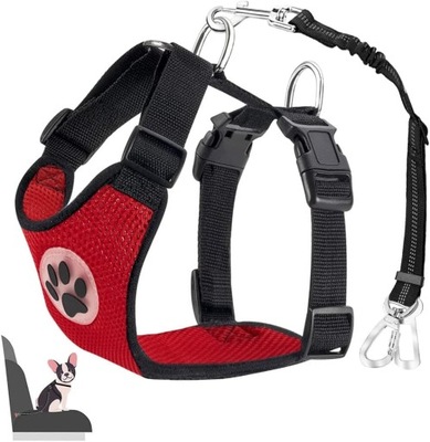 Eyein Large Medium Dog Harness, 2 in 1 Regulowany pas bezpieczeństwa dla ps