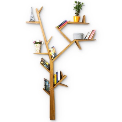Półka na książki regał drzewo Aspen drewno świerk