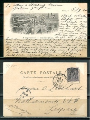 K22962)Francja: Paris, Panorama, wyslany 1900