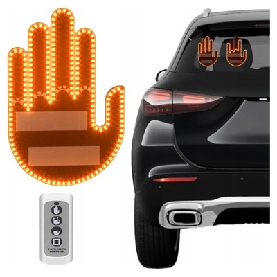 LAMPA LED SYGNALIZATOR GESTY RĘKA DŁOŃ SAMOCHODU ZNAK ŚRODKOWY PALEC PILOT