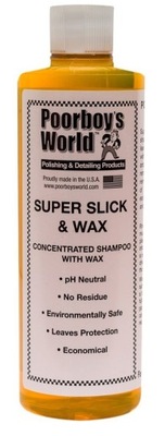 POORBOYS WORLD СУПЕР SLICK & WAX SZAMPON Z WOS