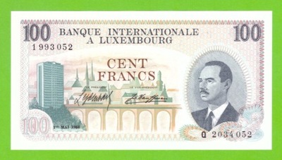 LUKSEMBURG 100 FRANCS 1968 P-14 RZADKI