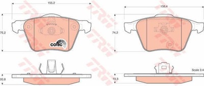 КОЛОДКИ ТОРМОЗНЫЕ ПЕРЕД TRW GDB1565