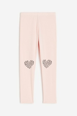 NOWE H&M legginsy SERDUSZKO różowe 122