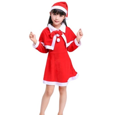 Kostium Świętego Mikołaja Dziecko Strój Świętego Mikołaja Ubrania dla dzieci Aksamitne sukienki Dziewczynka 150cm