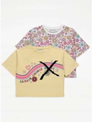 GEORGE t-shirt boxy floral pastel 110-116