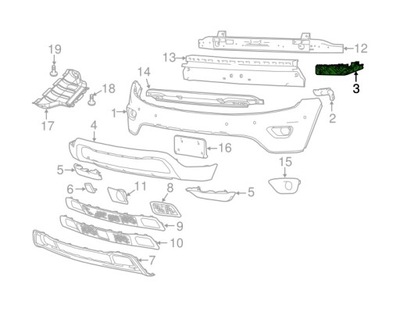 SOPORTE DE PARAGOLPES JEEP GRAND CHEROKEE 2017- IZQUIERDA  