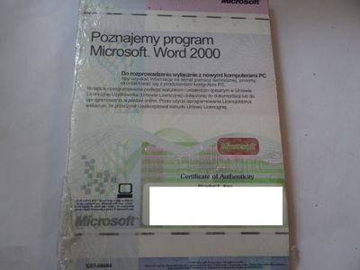 Microsoft Word 2000 Oprogramowanie vintage - z kluczem produktu