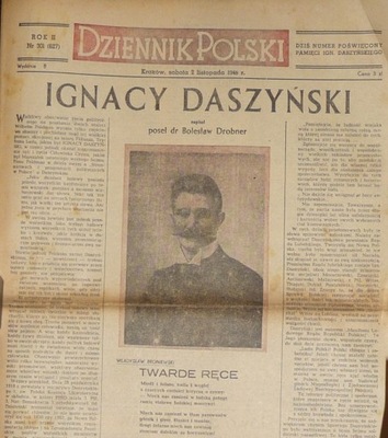 DZIENNIK POLSKI 2XI1946 nr poświęcony Daszyńskiemu