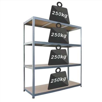 Regał magazynowy metalowy R250 4 półki 180X160X60 Metalkas 250kg na półkę