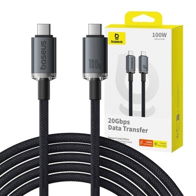 BASEUS PRZEWÓD KABEL USB-C 3.2 DO USB TYPU C 100W 20 Gbps DP 4K 60Hz 1,5M