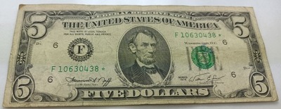 Banknot 5 dolarów, 1974