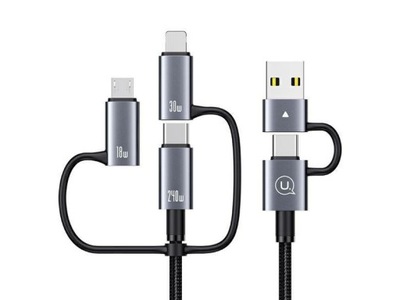 Kabel USB-C/USB-A - USB-C/Micro USB/Lightning USAMS 6w1 240W 1.2m