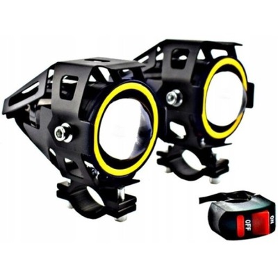 2 PIEZAS HALÓGENO MOTOCICLETA FAROS REJILLAS RING DIODO LUMINOSO LED  