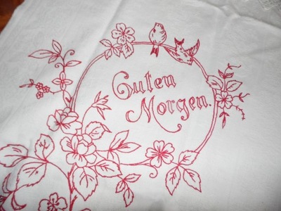 Ręcznik kuchenny Guten Morgen + koronka - 46 cm x 120 cm