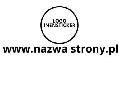 NAKLEJKA AUTO SZYBĘ NAZWA STRONY I LOGO 50cm/25cm