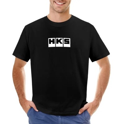 HKS Simple Logo Black Oversized vintage T-Shirt Koszulka