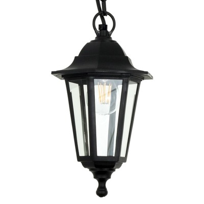 Lampa Ogrodowa Wisząca E27 LATARNIA IP44 Czarna