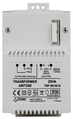 AWT050 - TRANSFORMATOR TRP 20VA/16V/18V