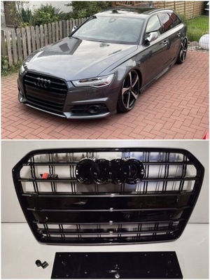 BLACK RADIATOR GRILLE GRILLE AUDI A6 C7 FACELIFT 14-18 STYL S6  