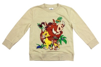 Bluza dziecięca bez kaptura Disney Król Lew Simba r. XS 4 lat nadruk Haft