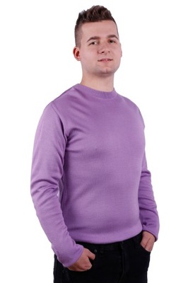 Sweter męski elegancki fioletowy L