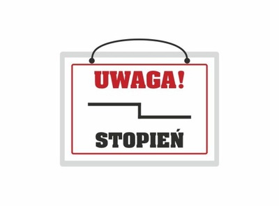 Tabliczka laminowana UWAGA STOPIEŃ - format A5