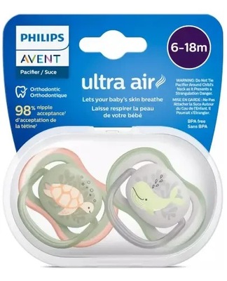 Avent Philips Ultra Air smoczek uspokajający 6-18m 2 sztuki