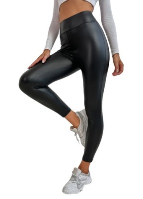 SHEIN LEGGINSY DAMSKIE IMITACJA SKÓRY 36 1VBD