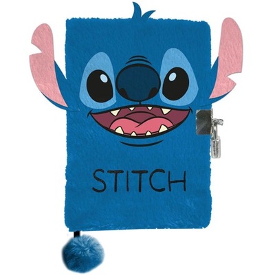 PAMIĘTNIK PLUSZOWY WŁOCHACZ FUTERKO Z KŁÓDKĄ STICH LILO I STITCH