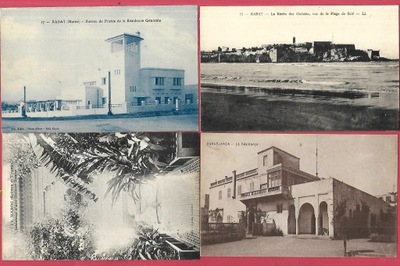 Algier Algiera bulwar rezydencja Afryka zestaw 4 kartek