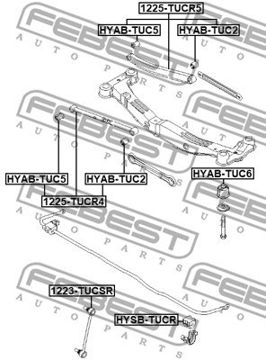 САЙЛЕНТБЛОК СТАБИЛИЗАТОРА ПОПЕРЕЧНОГО ЗАД HYAB-TUC5 FEBEST FEBEST HYAB-TUC5