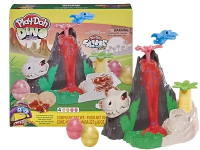 PLAY DOH SLIME DINOZAURY wyspa dinozaurów lawa