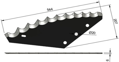 РЕЗАК DO КОМБАЙНА УНИВЕРСАЛЬНИЙ 20MM HAKOWY STANDARD ALIMA,EUROMILK,METAL-FACH