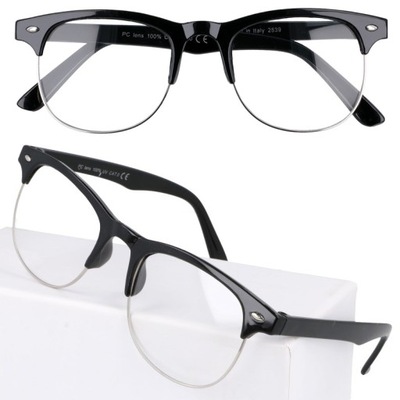 Okulary zerówki MĘSKIE nerdy kujonki