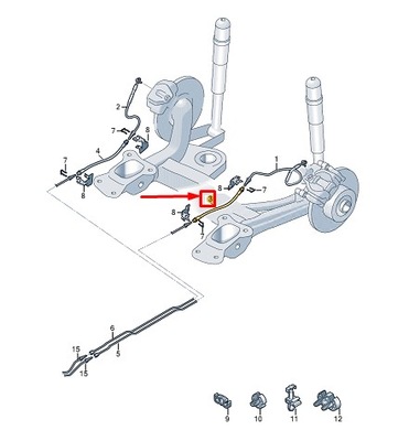 Vw caddy sb mk4 rear центральний left brake шланг 5r3611775c фото №1