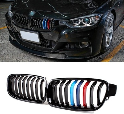 REJILLA DE RADIADOR REJILLAS BMW F30 F31 F35 2011-2016 NEGRO LUSTRE M-PAKIET M-COLOR GLOSS  