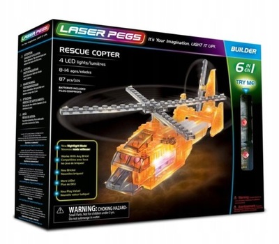 LASER PEGS KLOCKI 6w1 RESCUE COPTER HELIKOPTER !