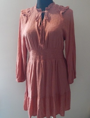 M&S India sukienka arbuz klosz falbany XL/42